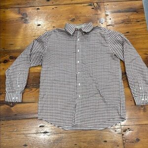 L.L. Bean Red & Brown Wrinkle Resistant Button Down Shirt Size Large
